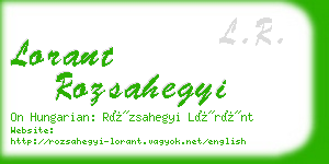 lorant rozsahegyi business card